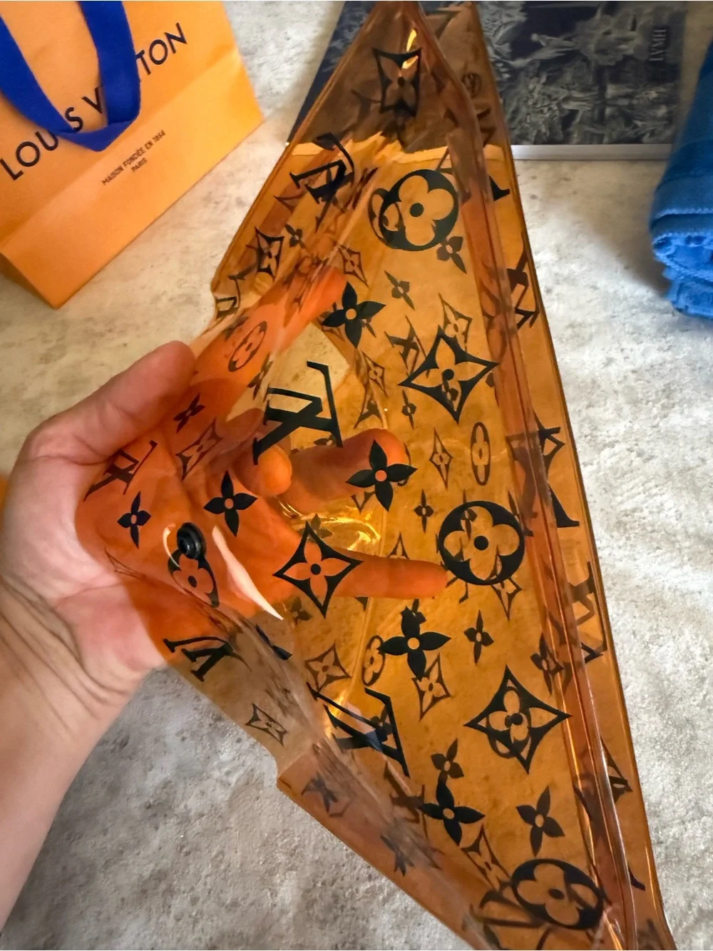 Louis Vuitton Amber Transparent Monogram PVC Envelope Clutch